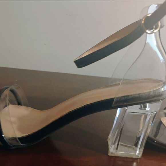 Elegant Black and Clear Women's Heels - Picture 3 of 10